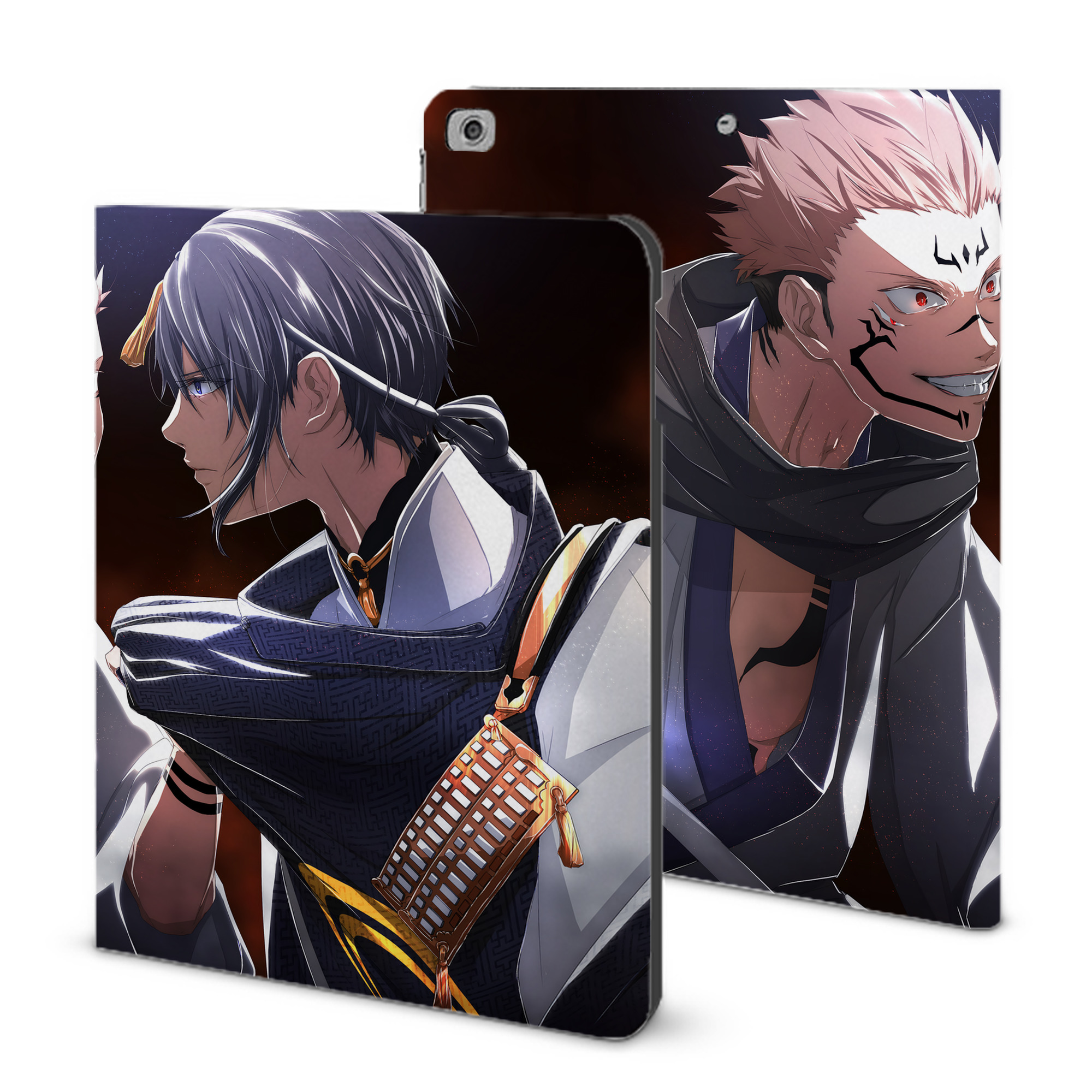 （画像用） 呪術廻戦 Jujutsu Kaisen IPad ケース ブック型 PUレザー TPU 耐衝撃 軽量 薄型 ペン収納なし 全面保護 IPad 各モデル対応